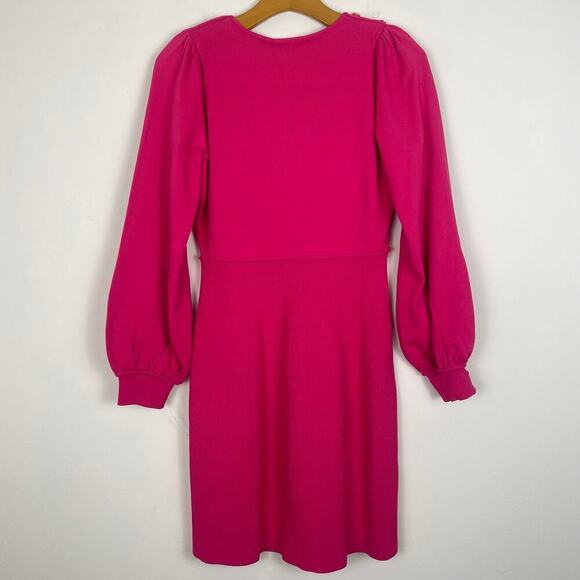 Shoshanna Julia Long-Sleeve Knit Minidress pink size Medium - Picture 7 of 8
